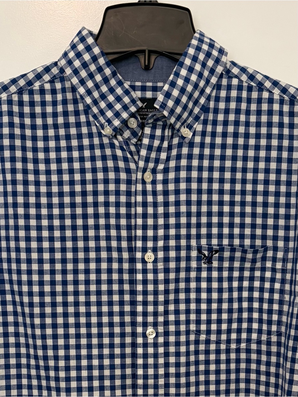 American Eagle Outfitters 🦅 Long-Sleeve Blue & White Plaid Shirt Medium